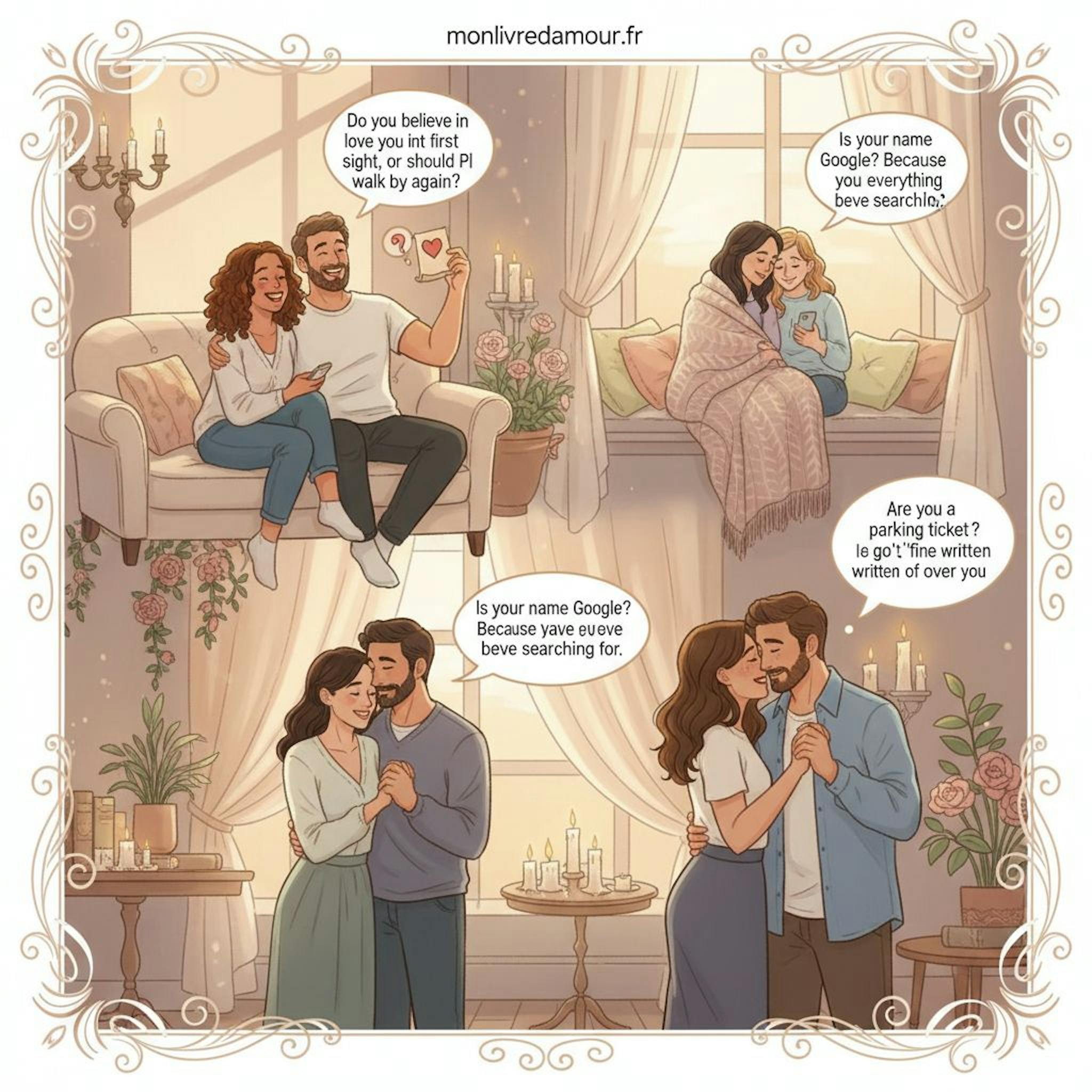 Beautiful illustration for awful pickup lines