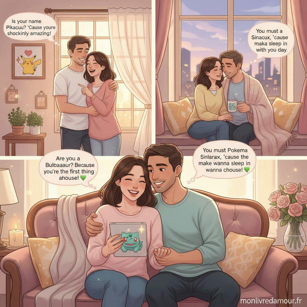 Beautiful illustration for pokemon pickup lines