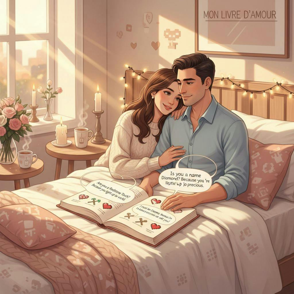 Beautiful illustration for minecraft pickup lines