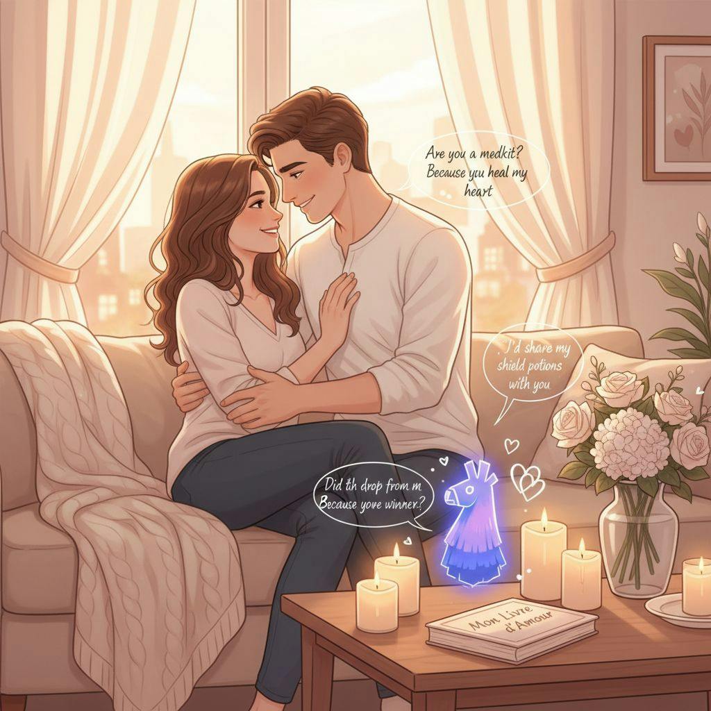 Beautiful illustration for fortnite pickup lines