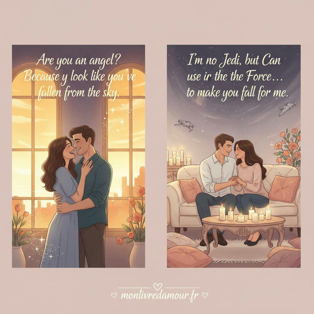 Beautiful illustration for star wars pickup lines