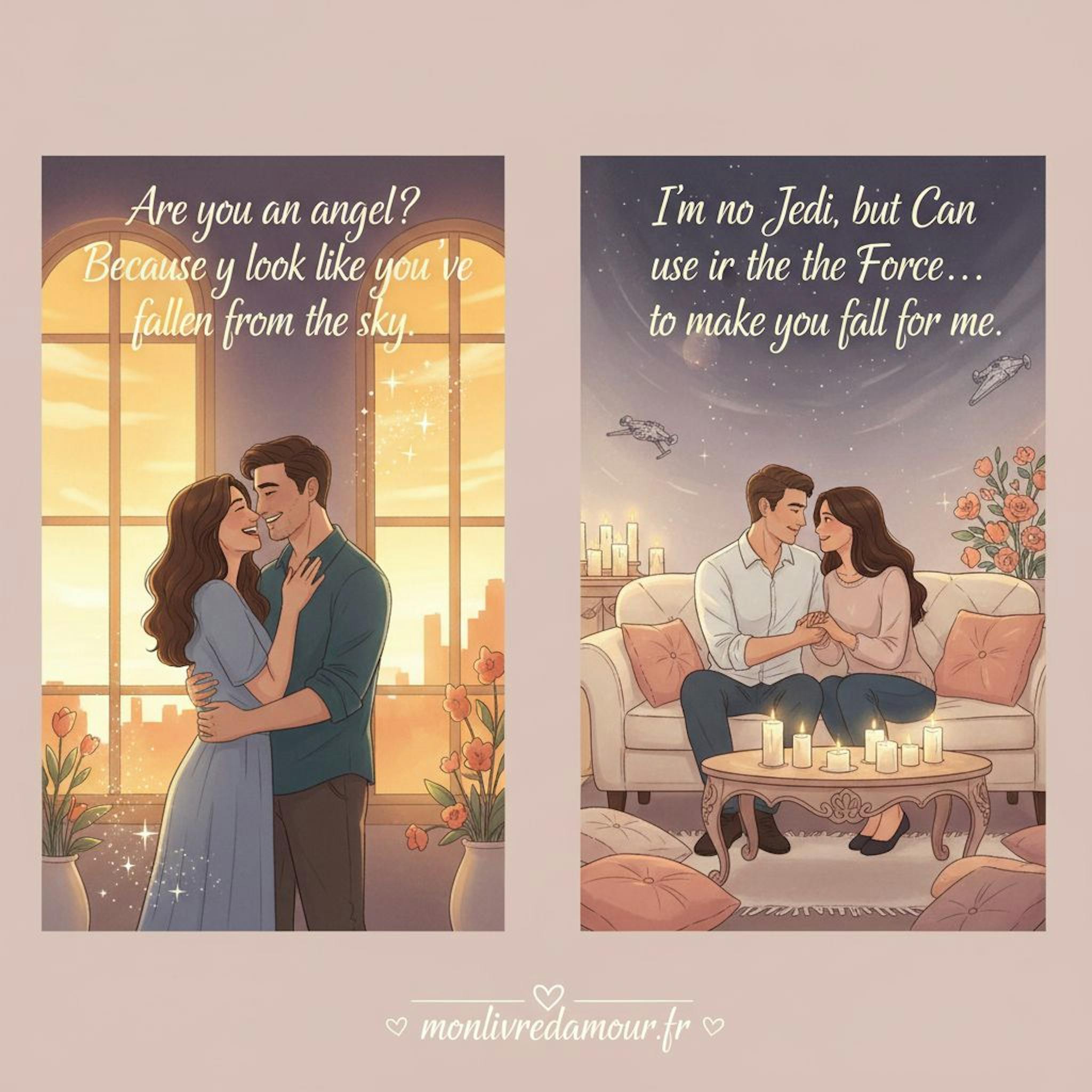 Beautiful illustration for star wars pickup lines