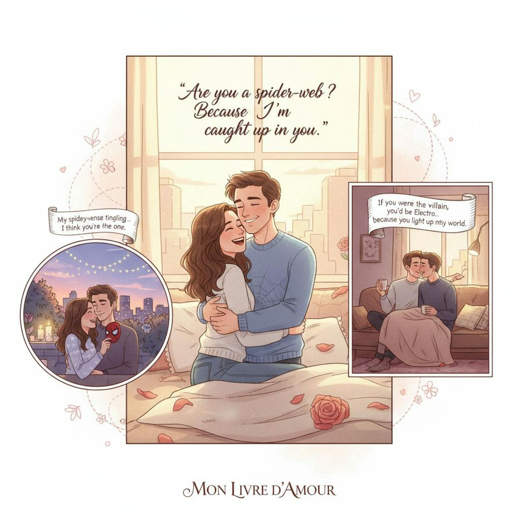 Beautiful illustration for spiderman pickup lines