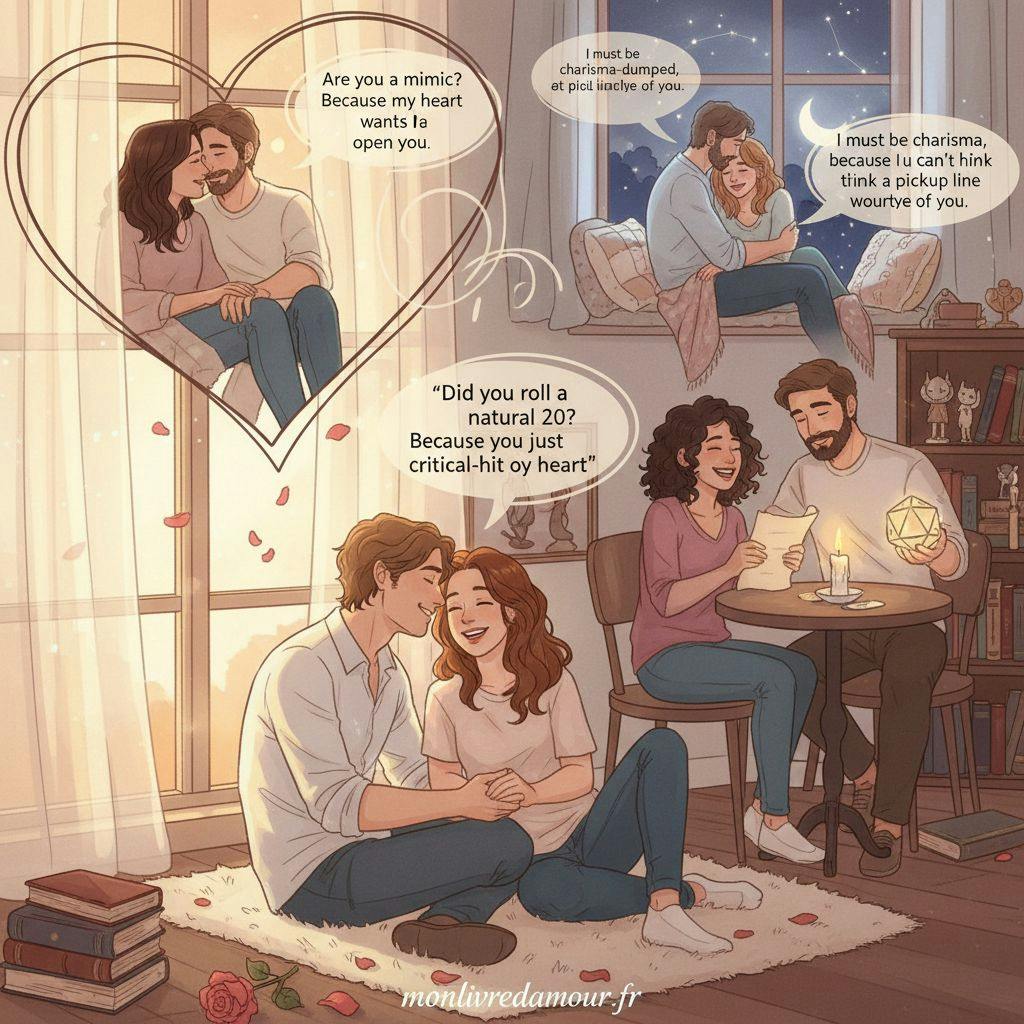 Beautiful illustration for dnd pickup lines