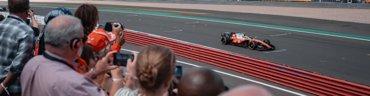 Spectators with trackside views from hospitality at Silverstone