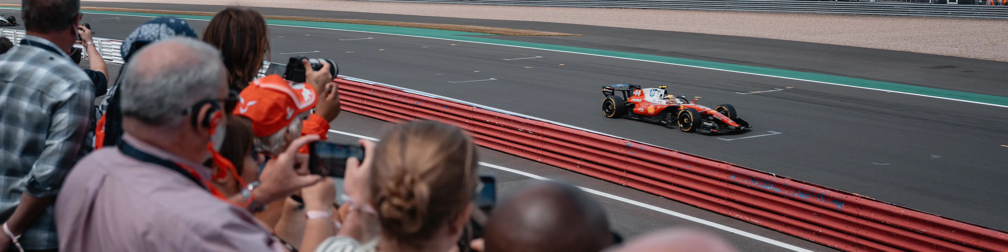 Spectators with trackside views from hospitality at Silverstone