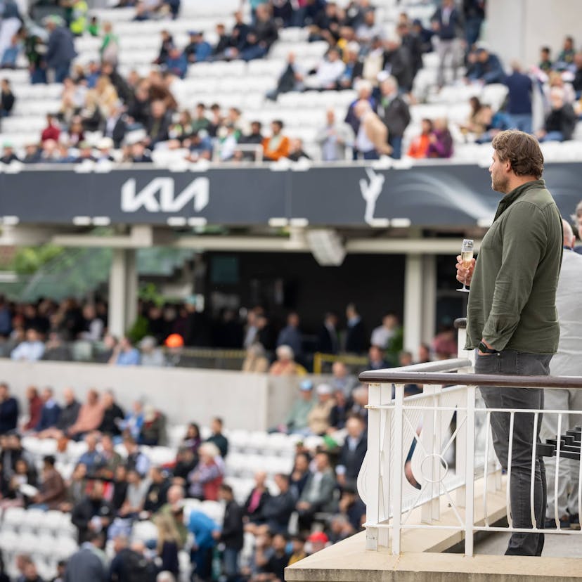 man standing on roof terrace