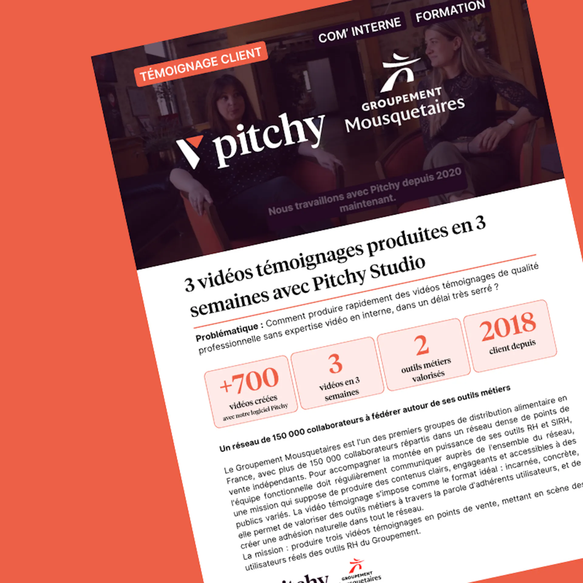 Retour d'expérience client - Groupement Mousquetaires - agence vidéo Pitchy Studio