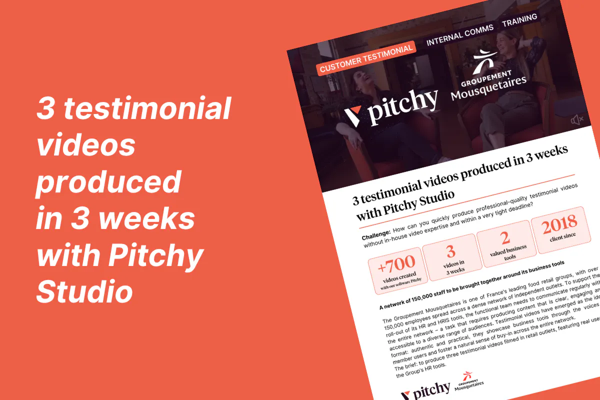 Client testimonial – Groupement Mousquetaires – Pitchy Studio video agency