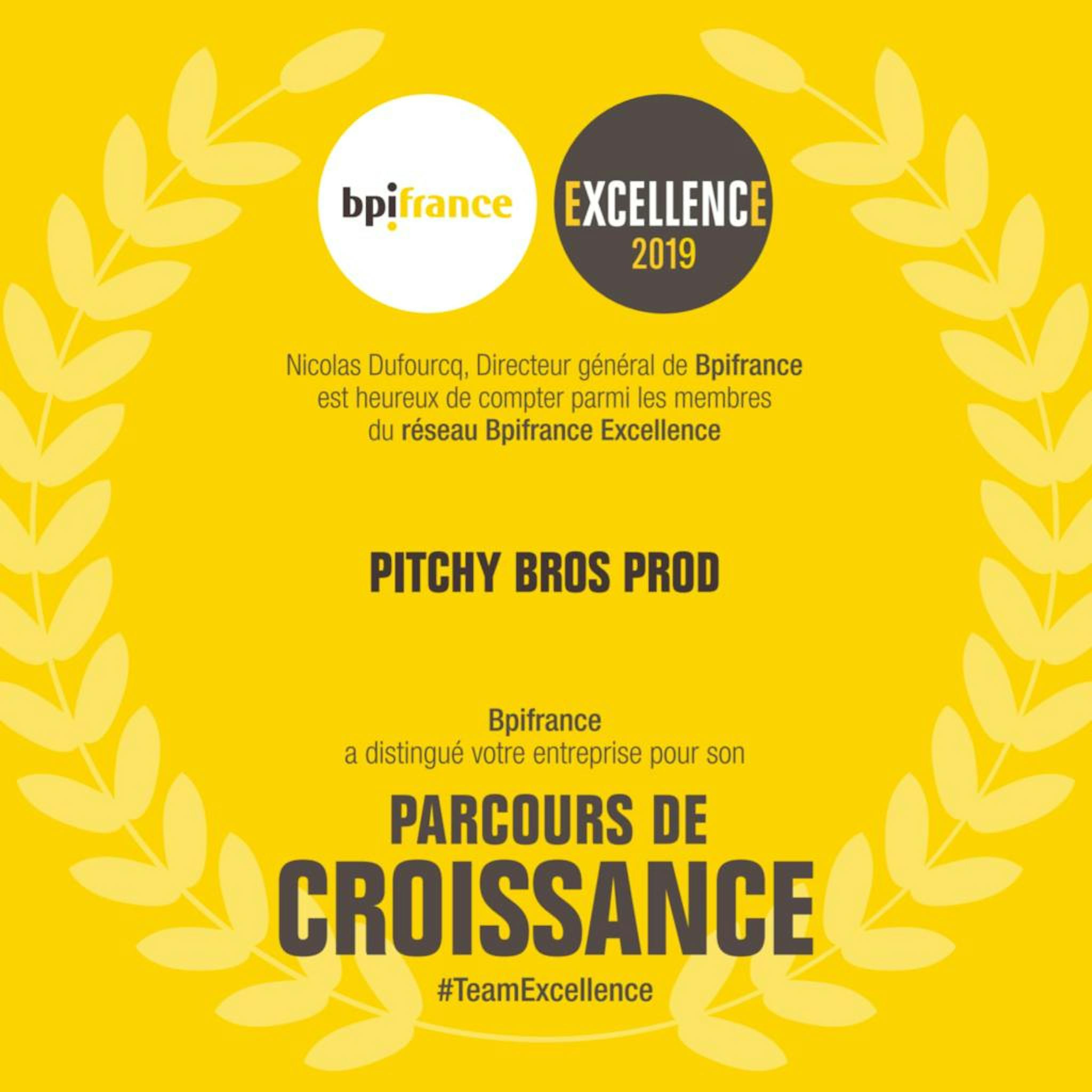 Pitchy reçoit le diplôme Excellence 2019 par la BPI !
