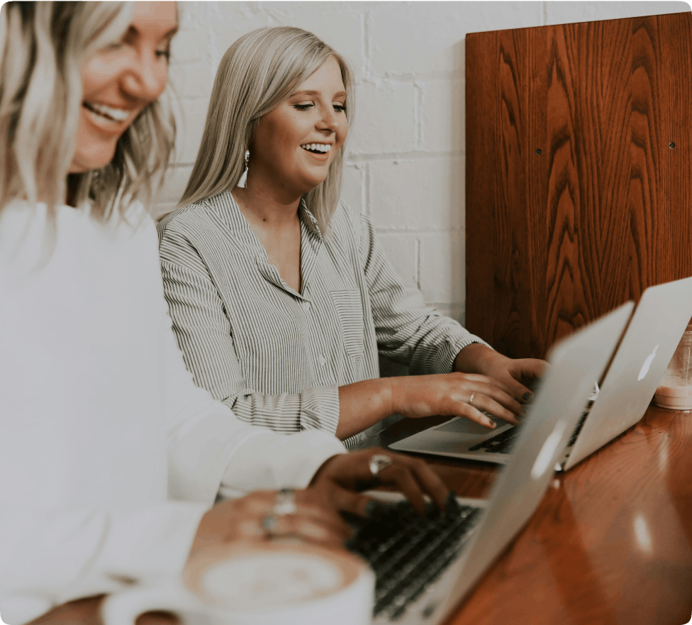 two women doing a video workshop