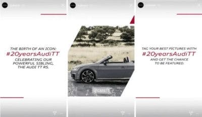 video story instagram Audi anniversaire storytelling