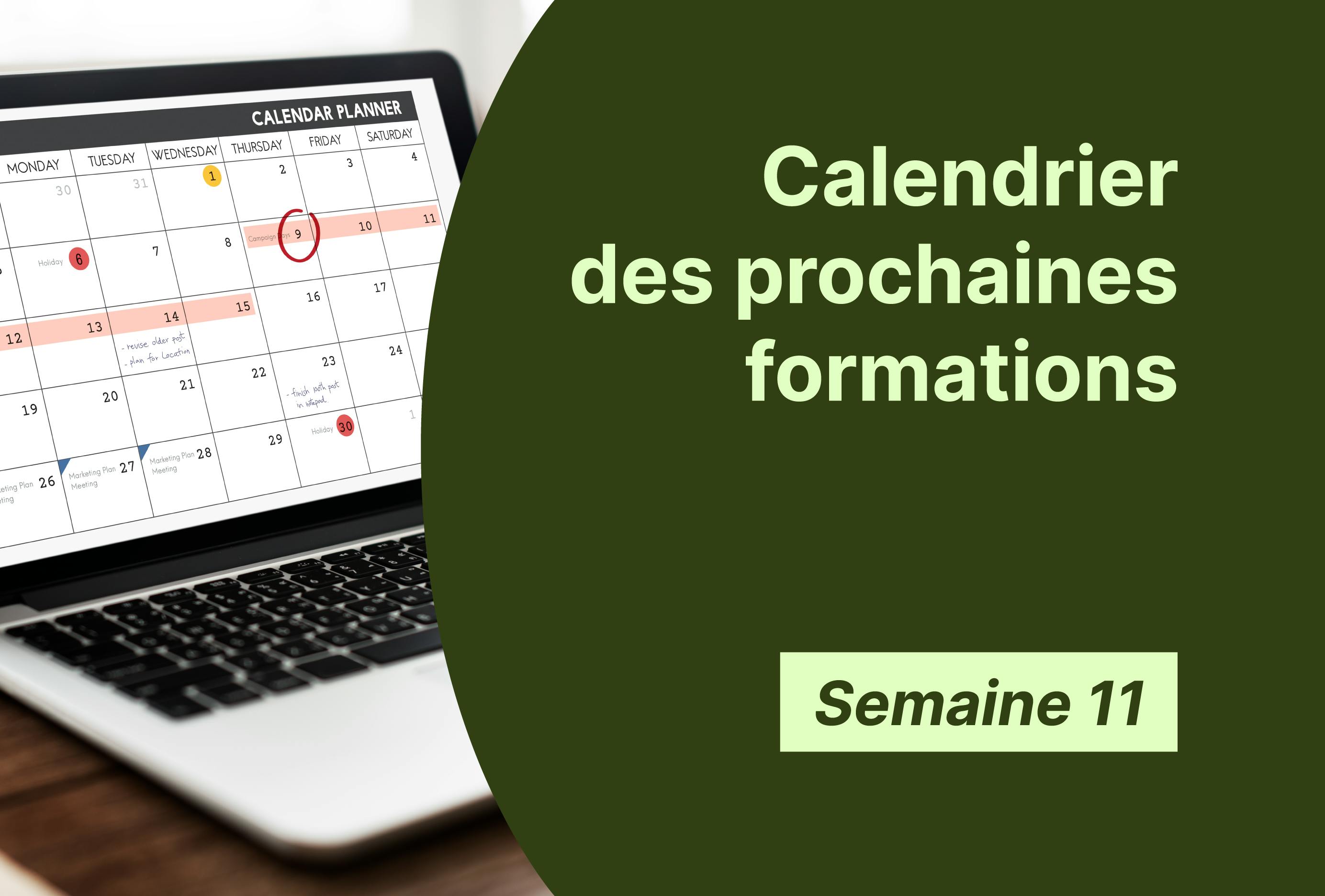 calendrier de formation en vidéo