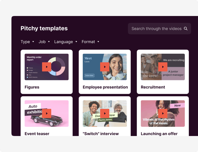 pitchy online video maker with a template library