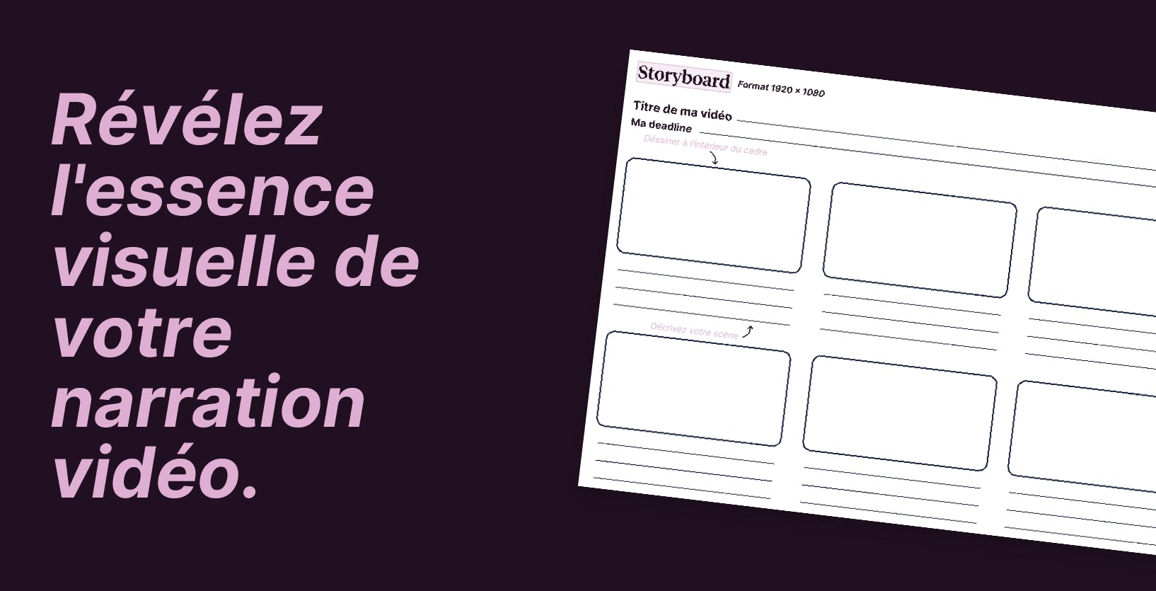 storyboard vidéo à imprimer