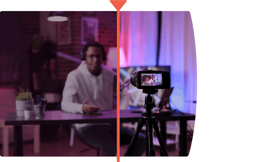 Video sequence with a man doing a video shoot