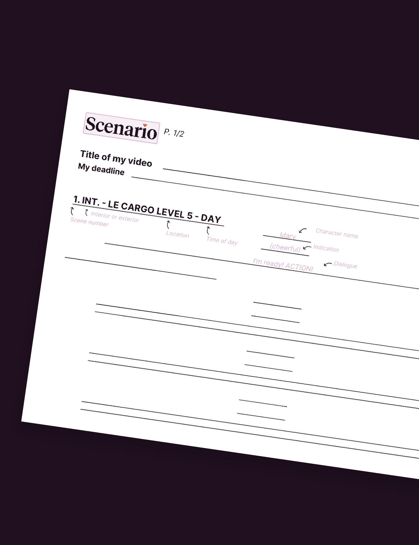 Scenario printable template