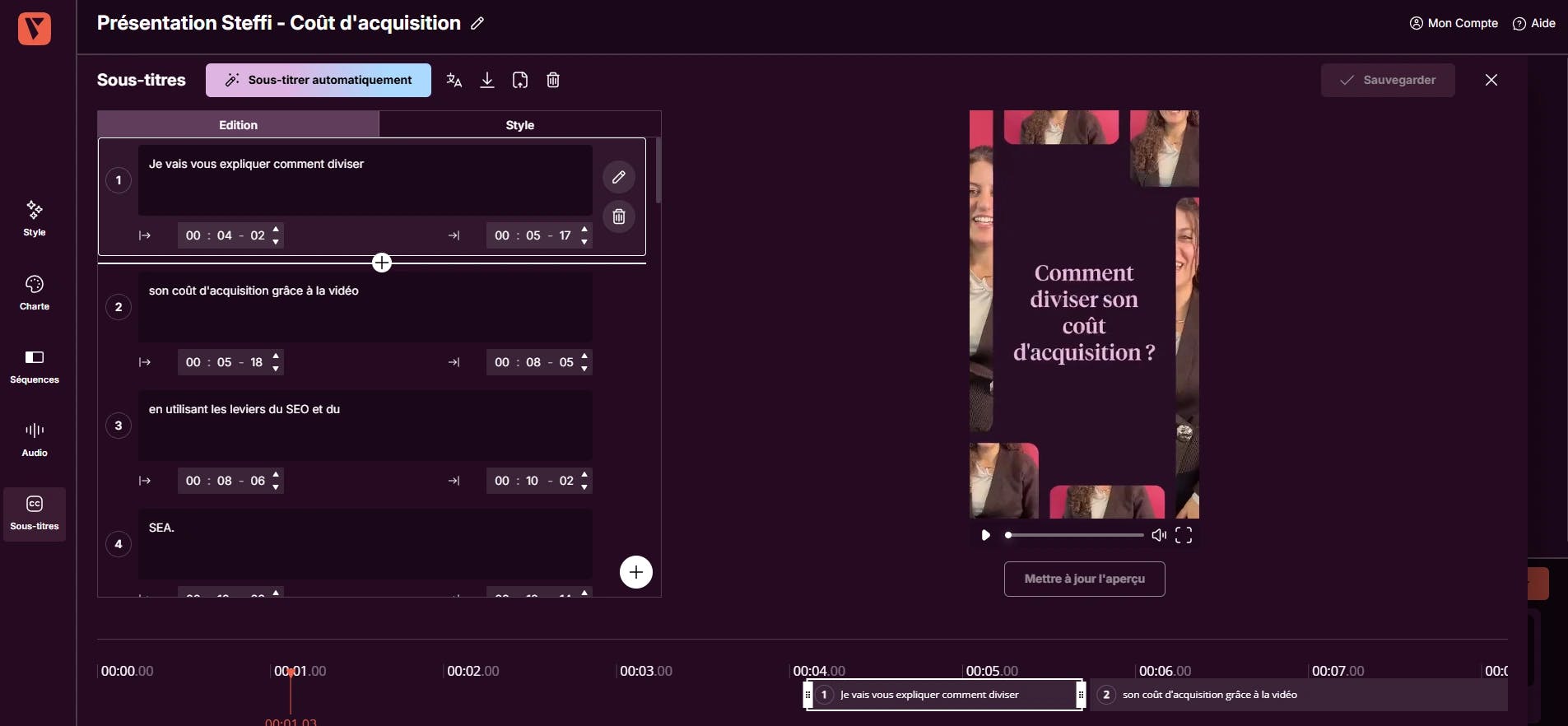 Sous-titrages Pitchy - Comment créer une vidéo