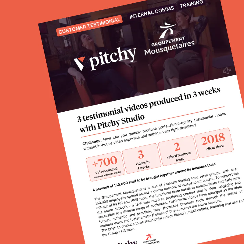 Client testimonial – Groupement Mousquetaires – Pitchy Studio video agency