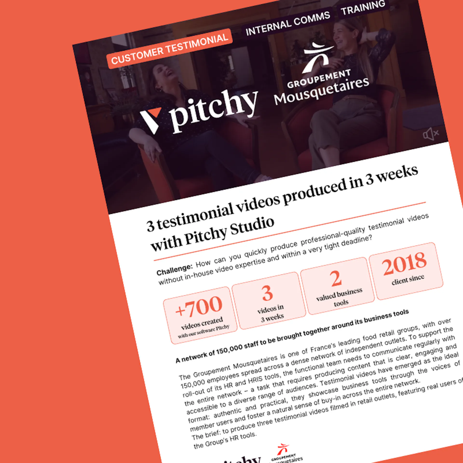 Client testimonial – Groupement Mousquetaires – Pitchy Studio video agency