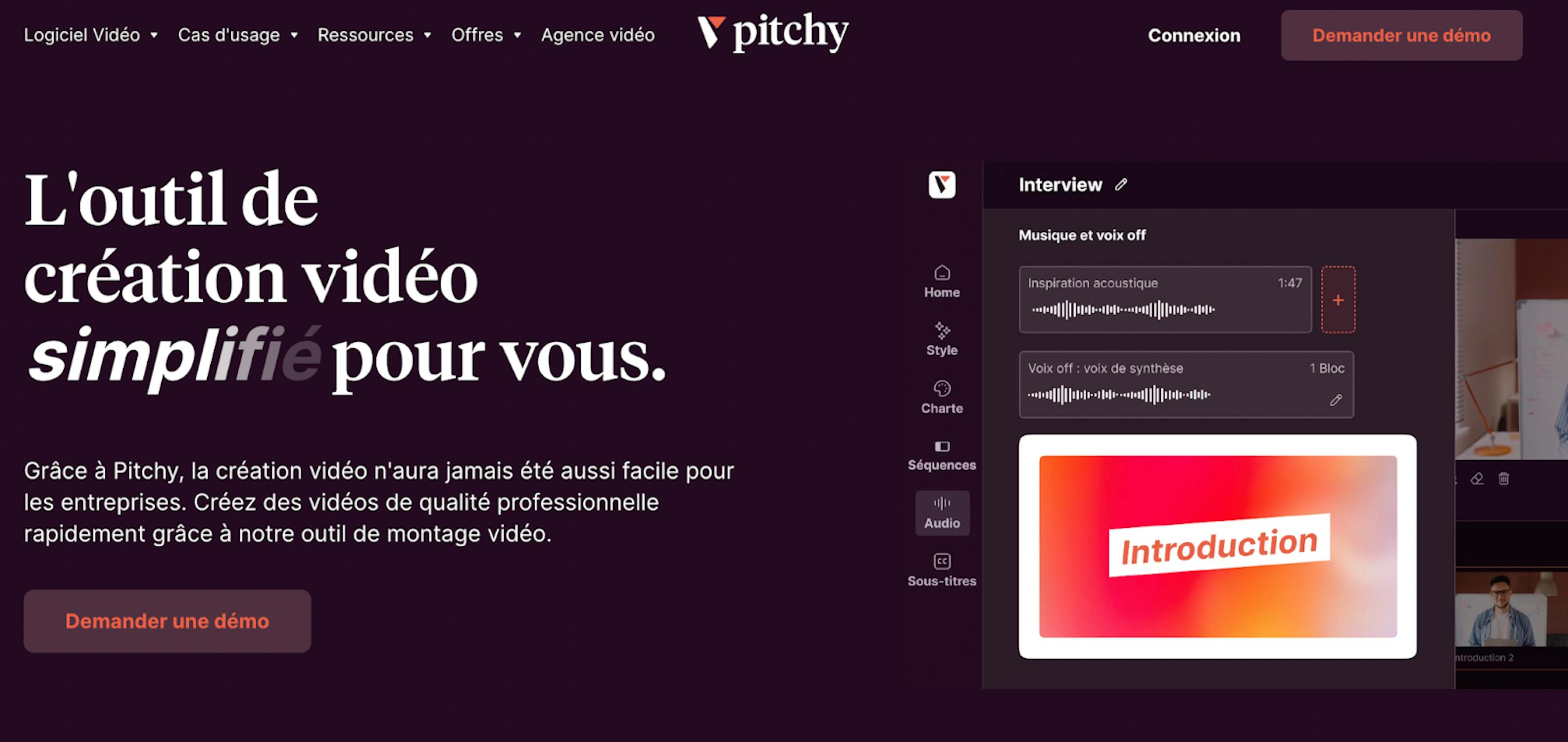 Capture d'écran Pitchy - logiciel de montage vidéo pour débutants