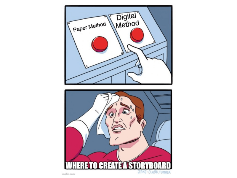 video storyboard - 5 steps - meme