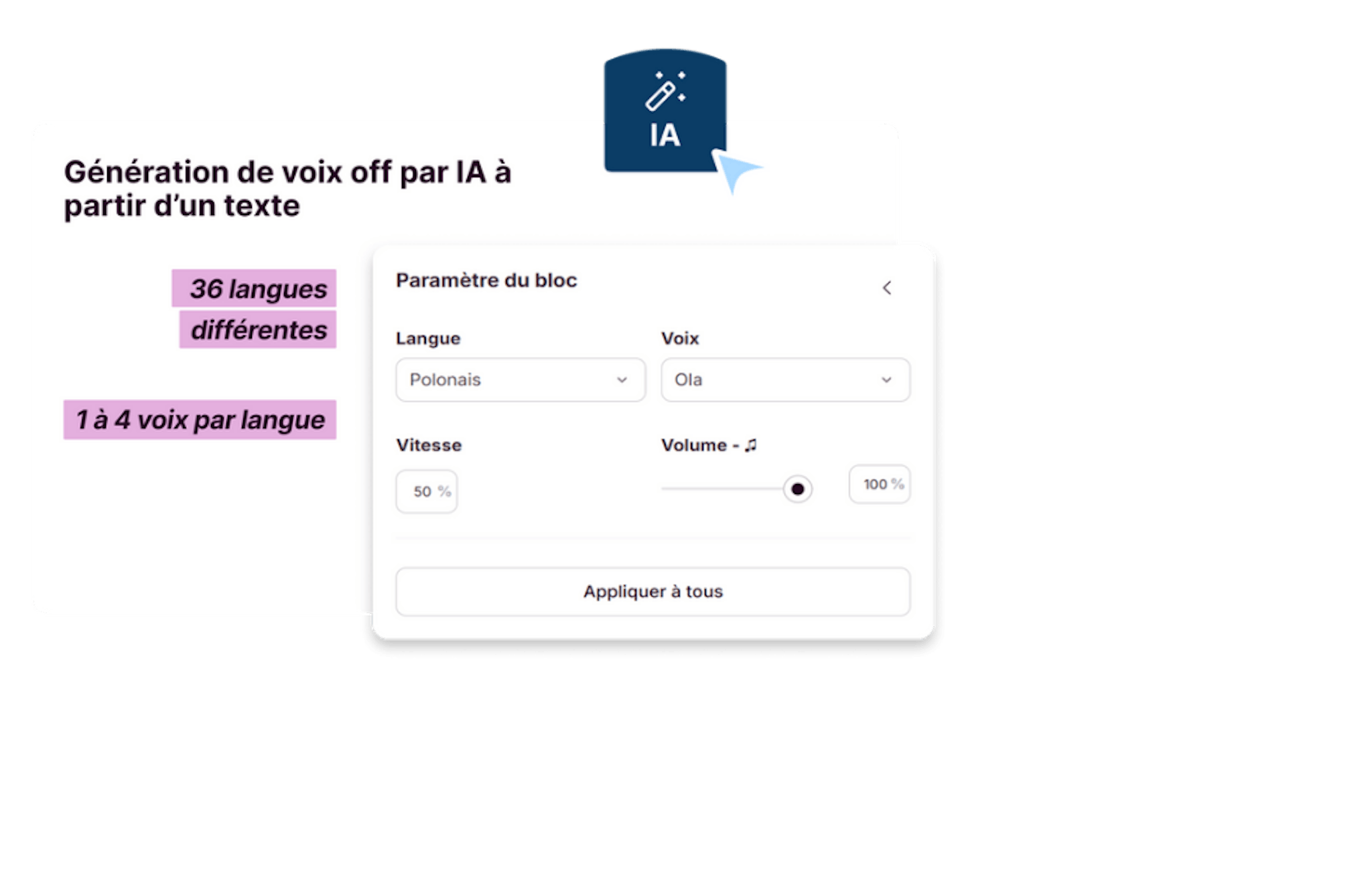 Génération voix off par IA - Pitchy