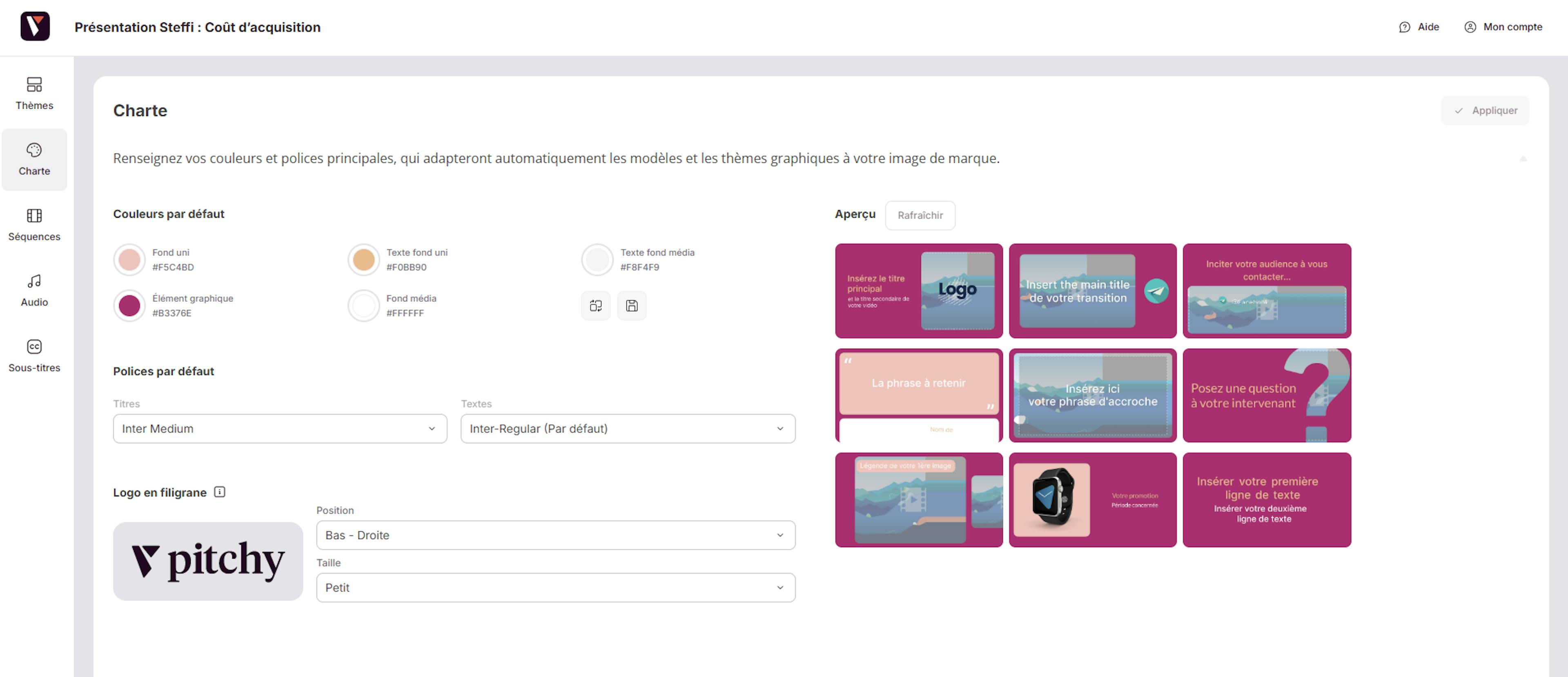 Charte graphique - Pitchy - Comment créer une vidéo