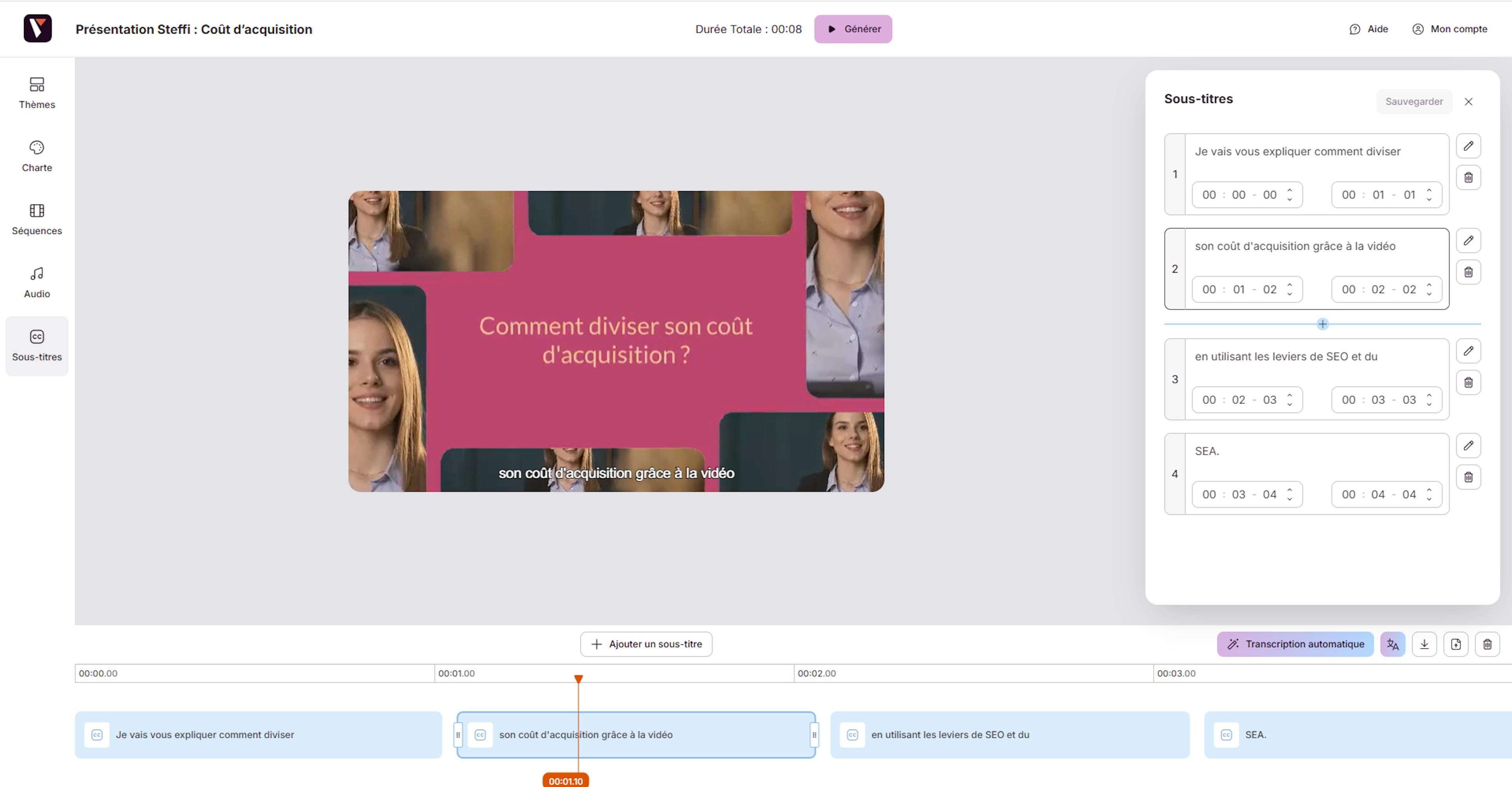 Sous-titrages Pitchy - Comment créer une vidéo
