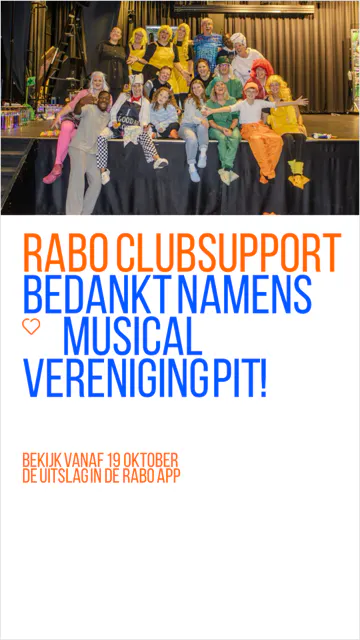 rabobank clubsupport flyer bedankt voor uw stem