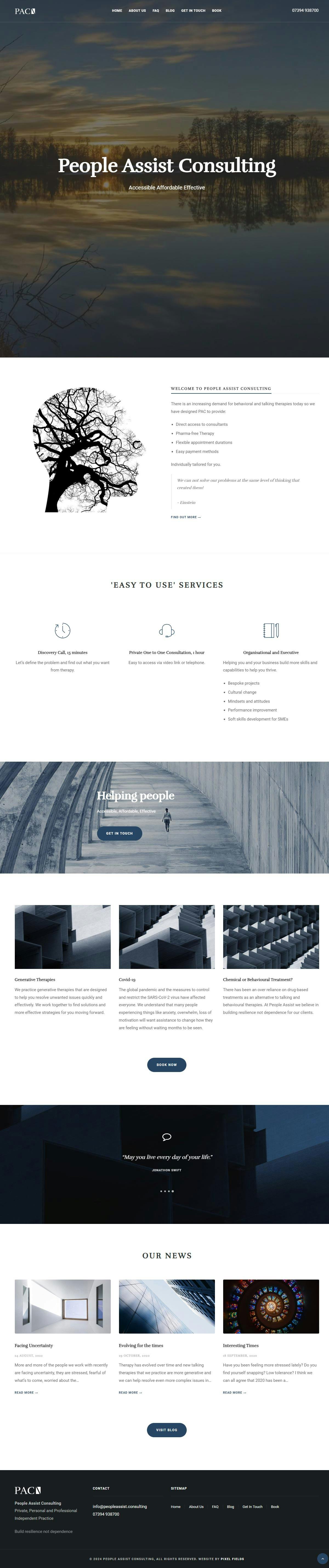 People Assist Consulting Behavioural Therapists, built in Concrete CMS
