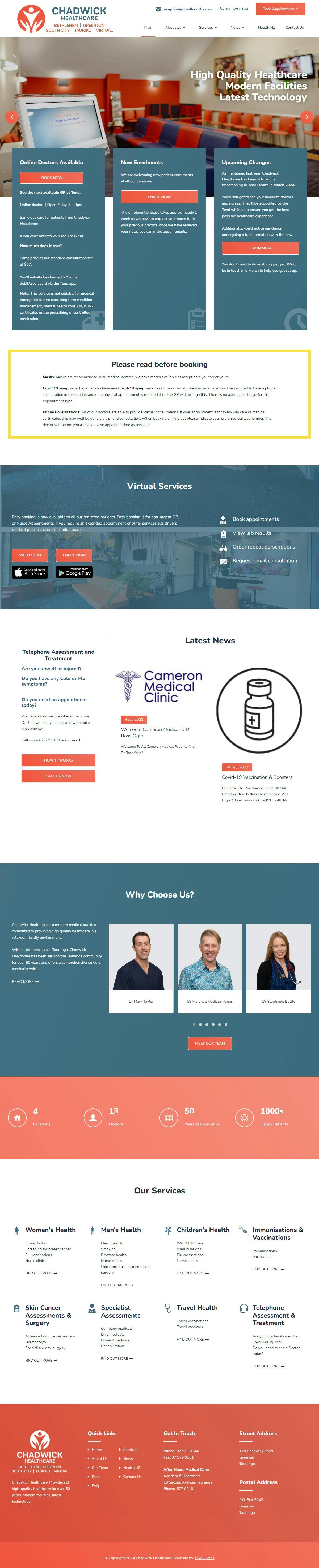 Chadwick Healthcare, built in Concrete CMS