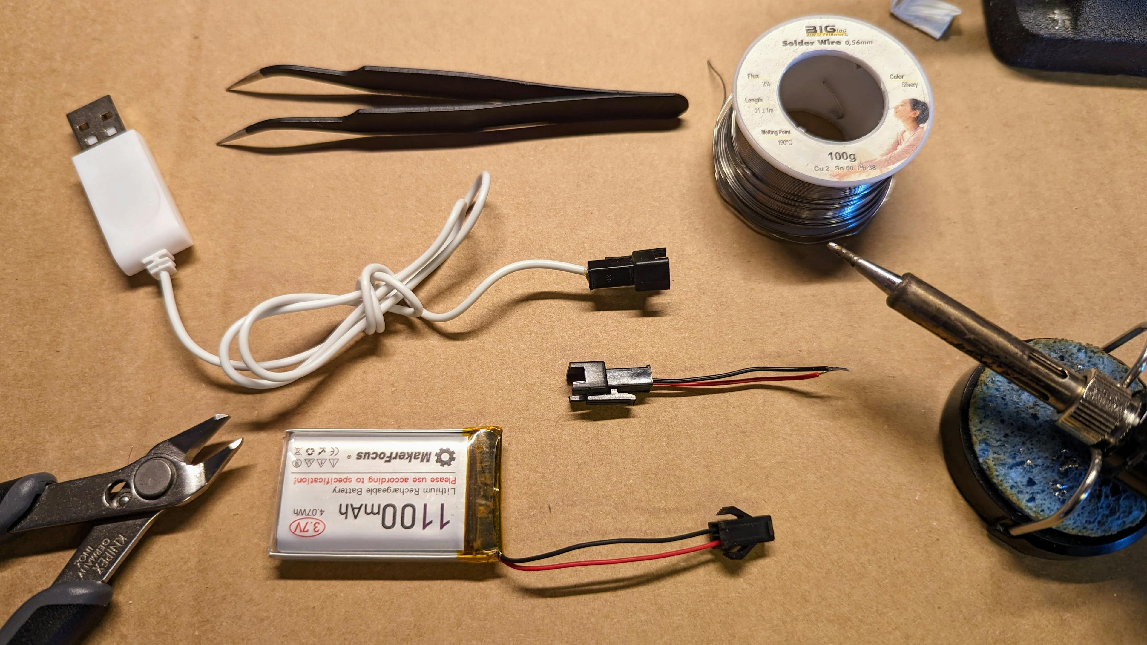 Soldered battery parts