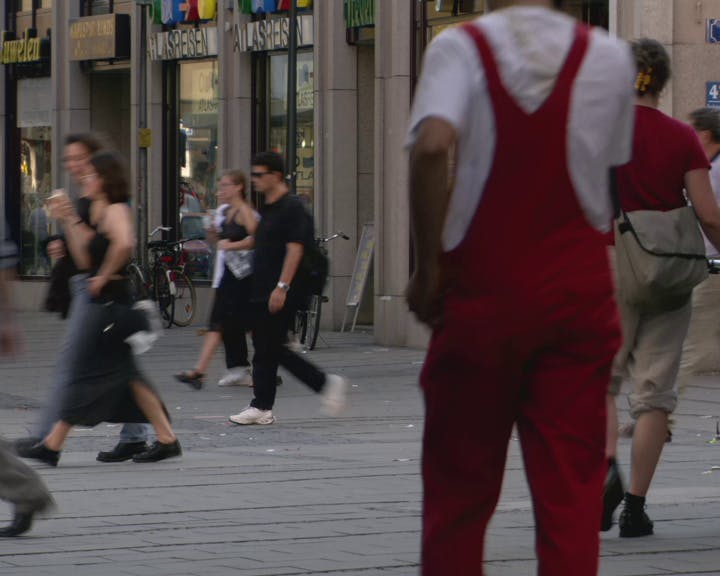 Pedestrians walking in the street