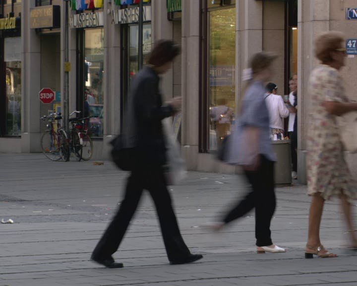 Pedestrians walking in the street