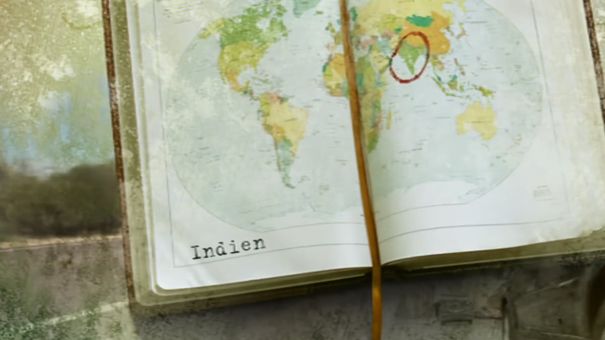 Image of world map with India circled