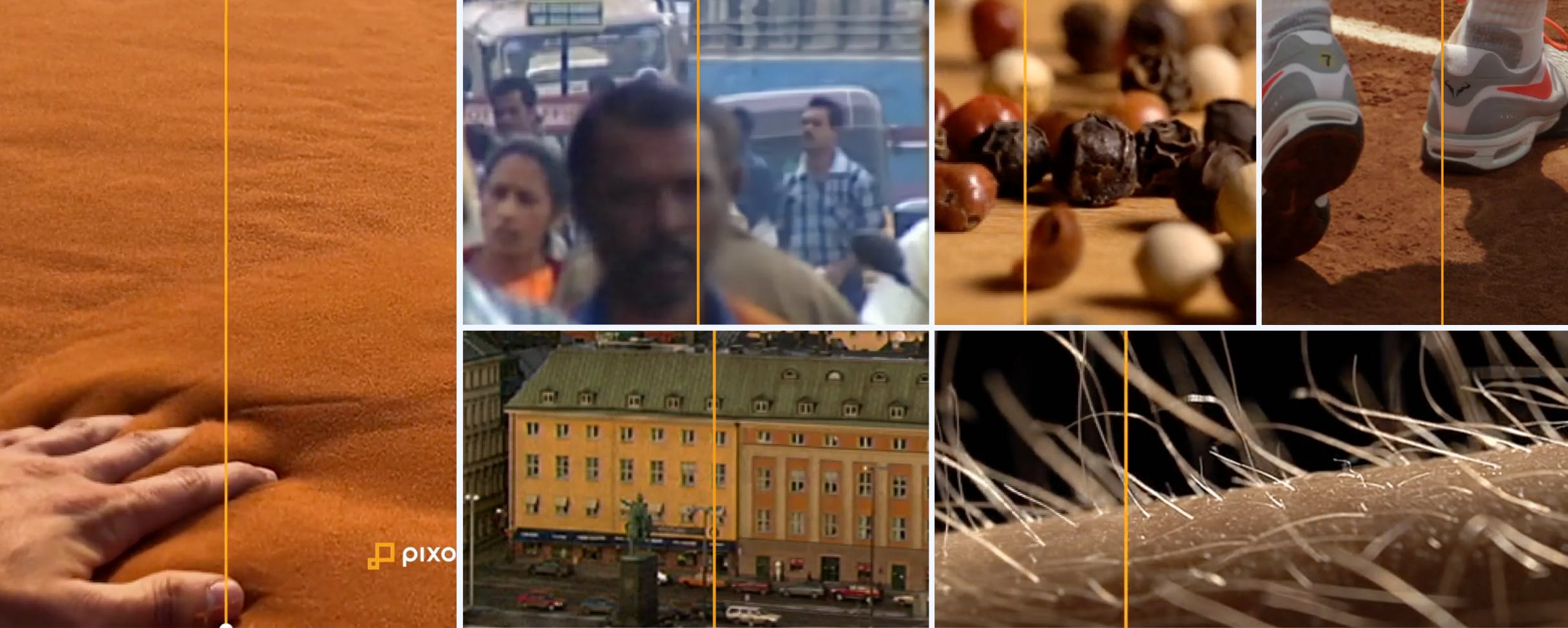 composite image of video stills enhanced using pixop's AI/ML filters