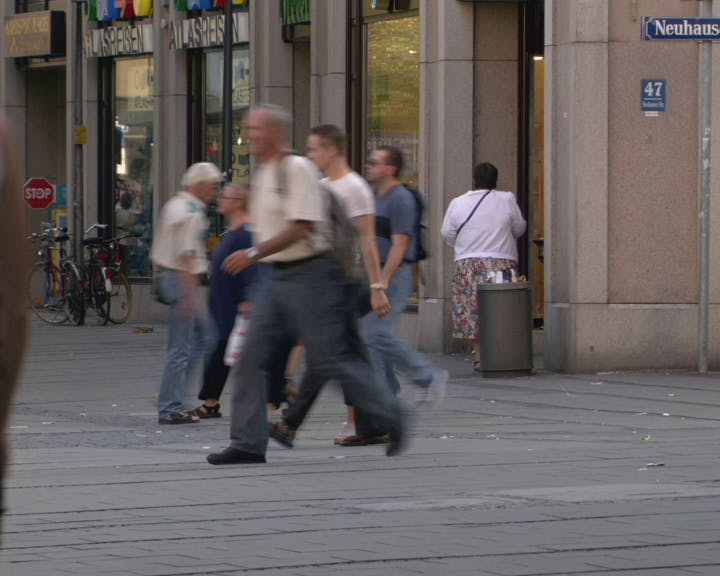 Pedestrians walking in the street