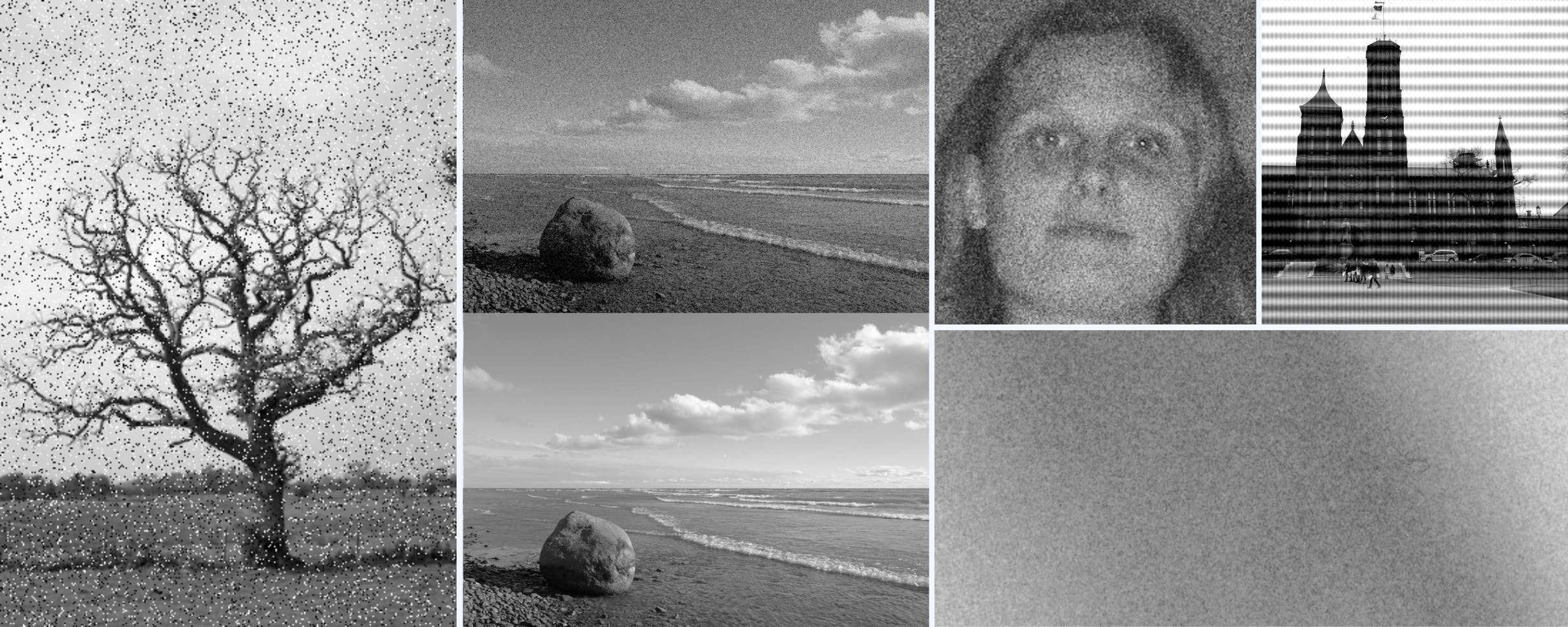 Composite image of different kinds of noise.