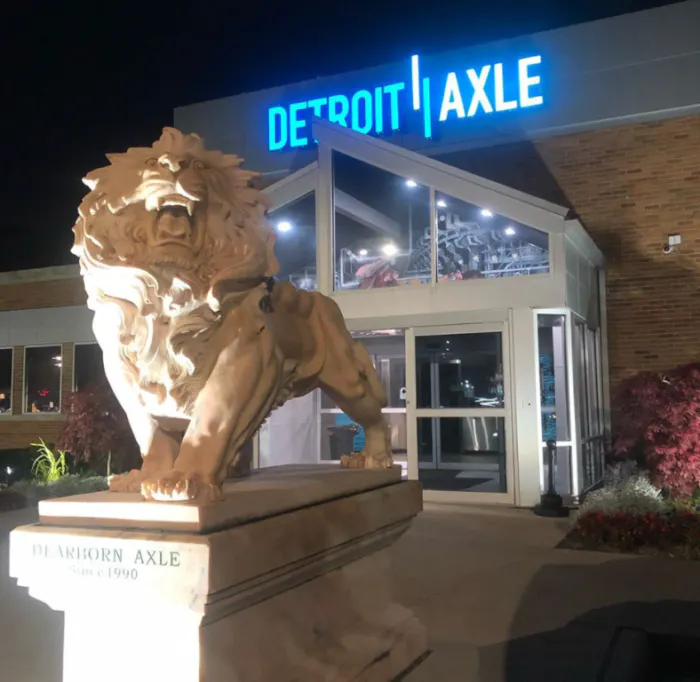 Detroit Axle Storefront Lion Statue