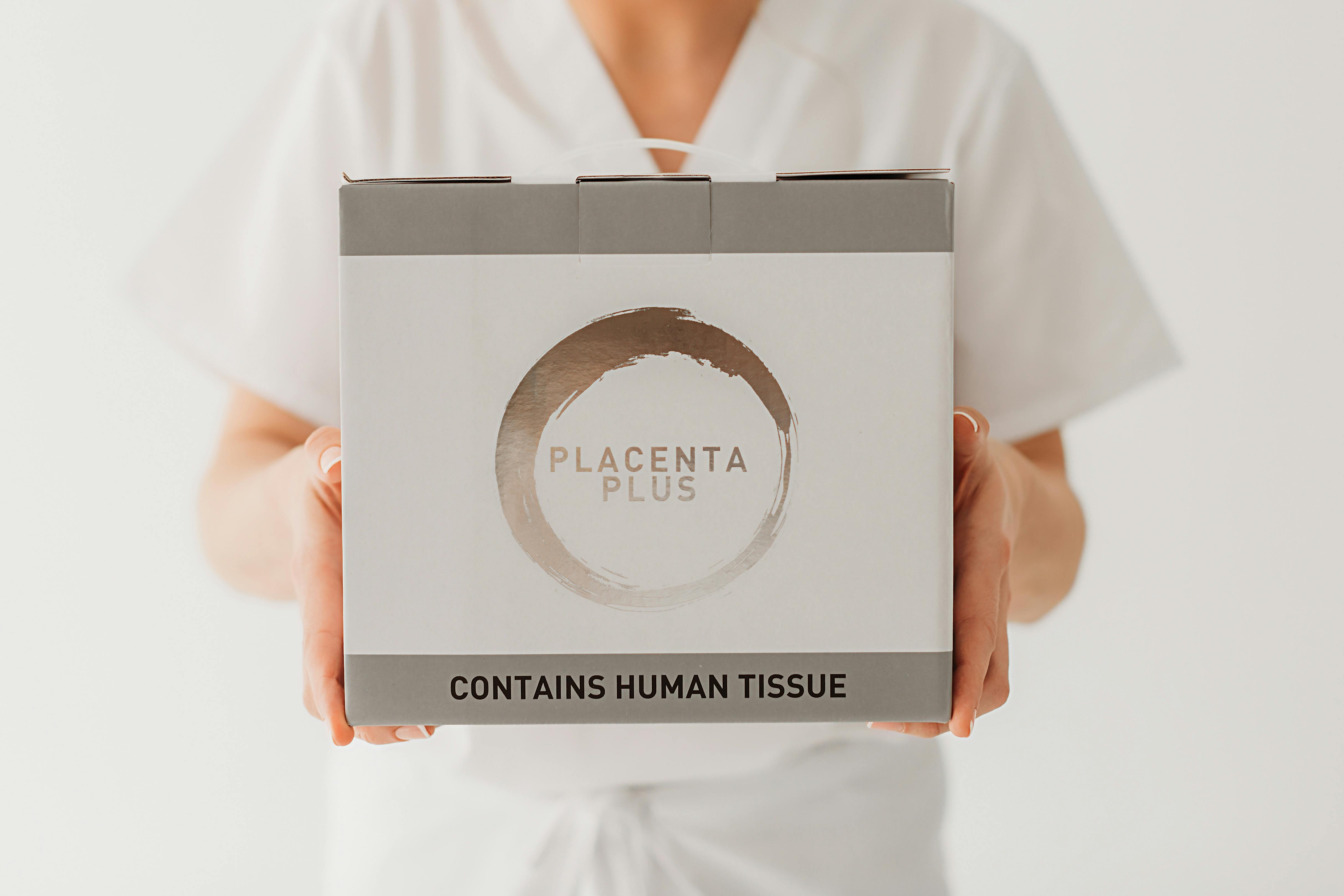 Woman holding Placenta Cooler Pack