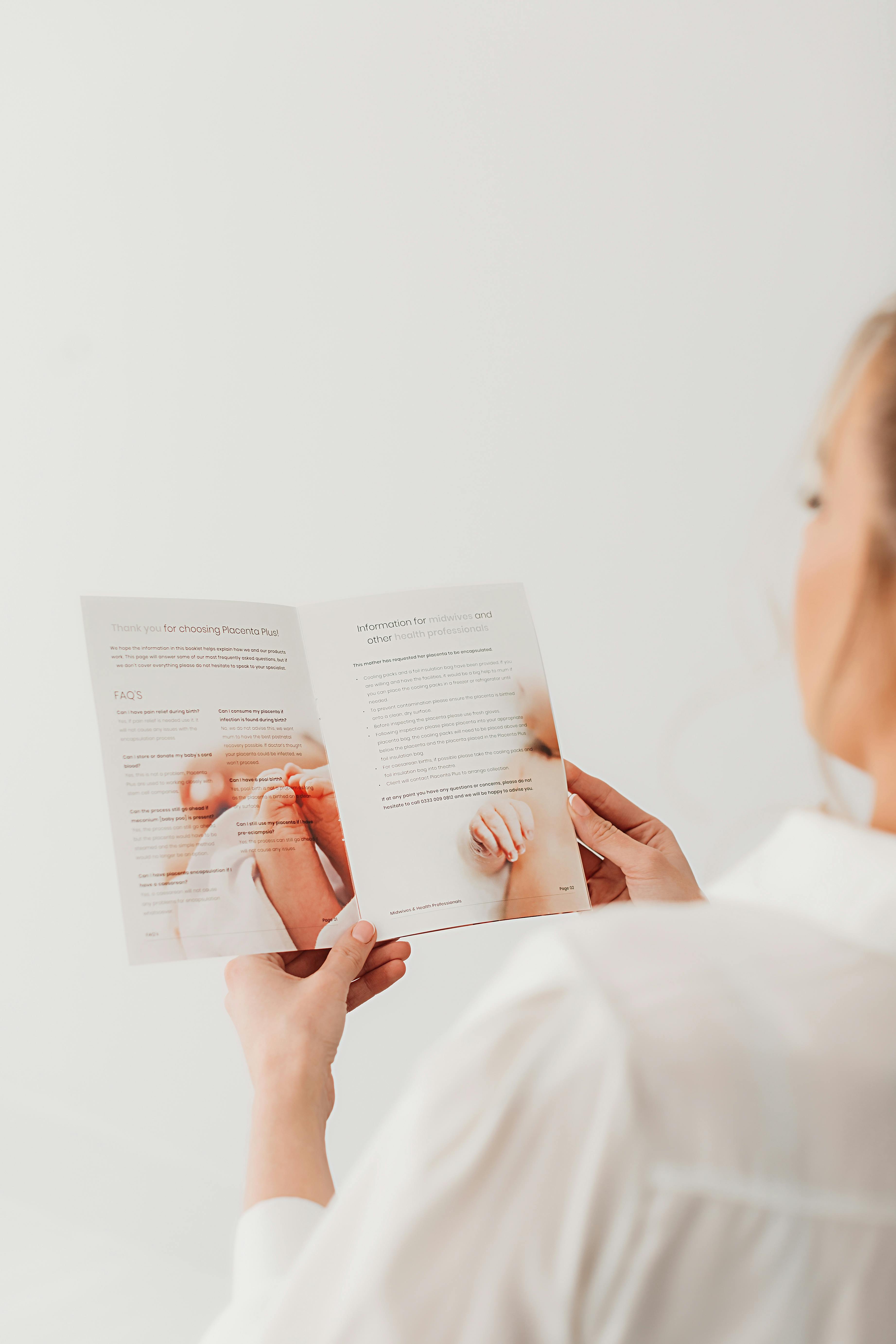 Woman reading Placenta Instructions