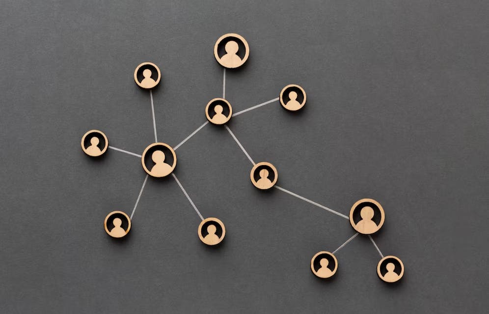 Pontos conectados representando uma rede de network
