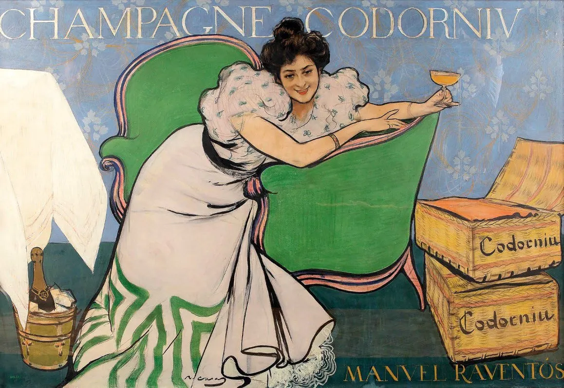 Quadro de Ramon Casas (1866-1932) para Cordoniu, marca de uma bebida típica da Catalunha, a cava.