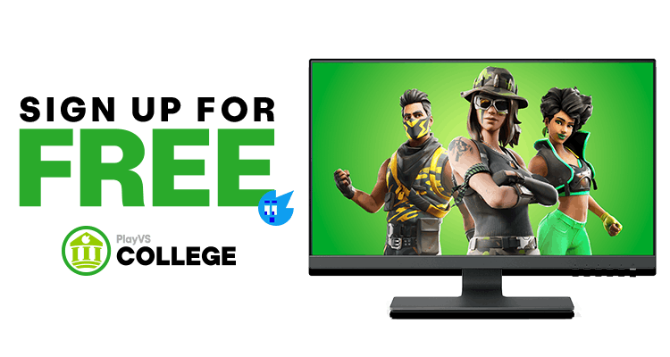 Computer screen showing fortnite on PlayVS College