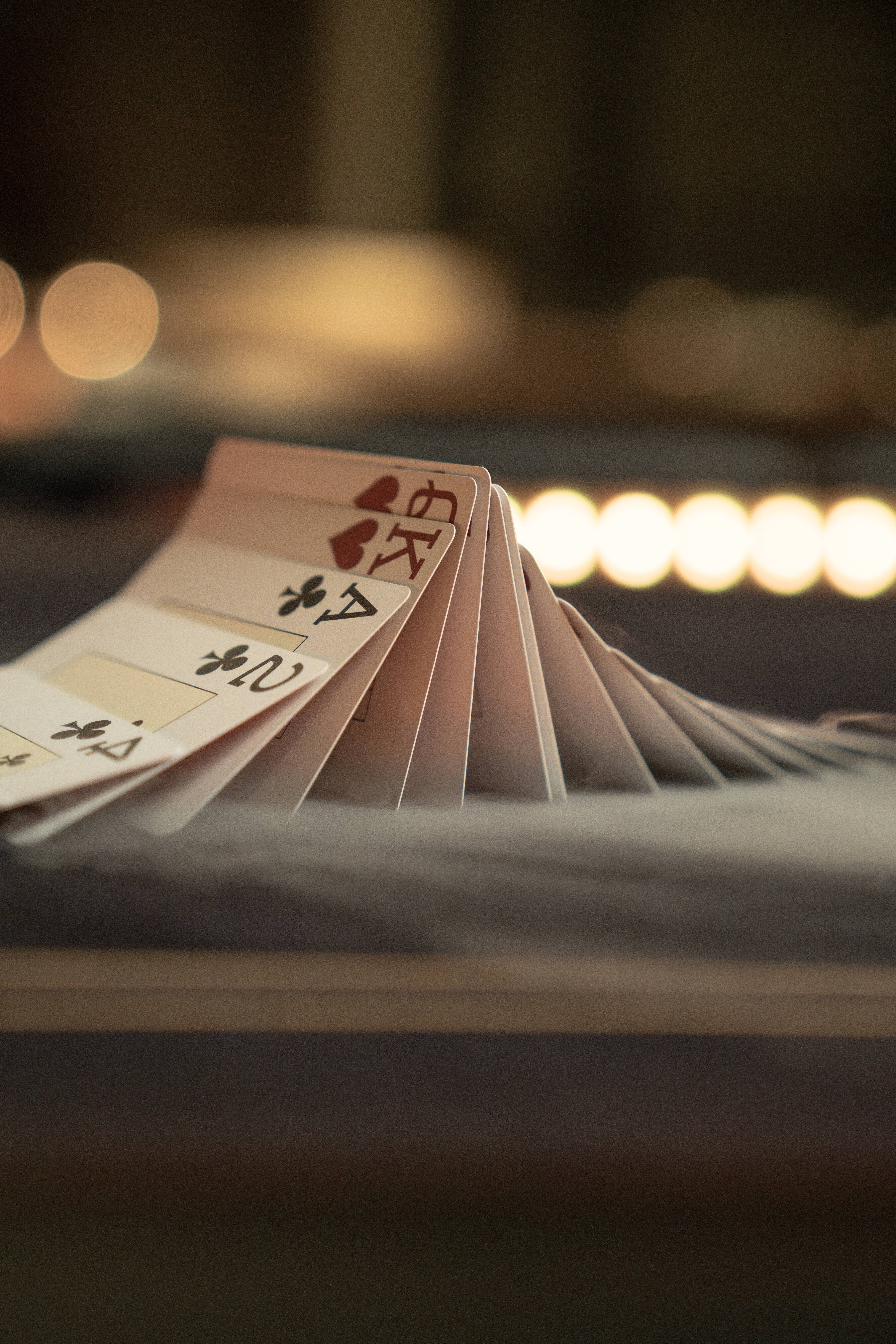 Aufgestellte Poker-Karten