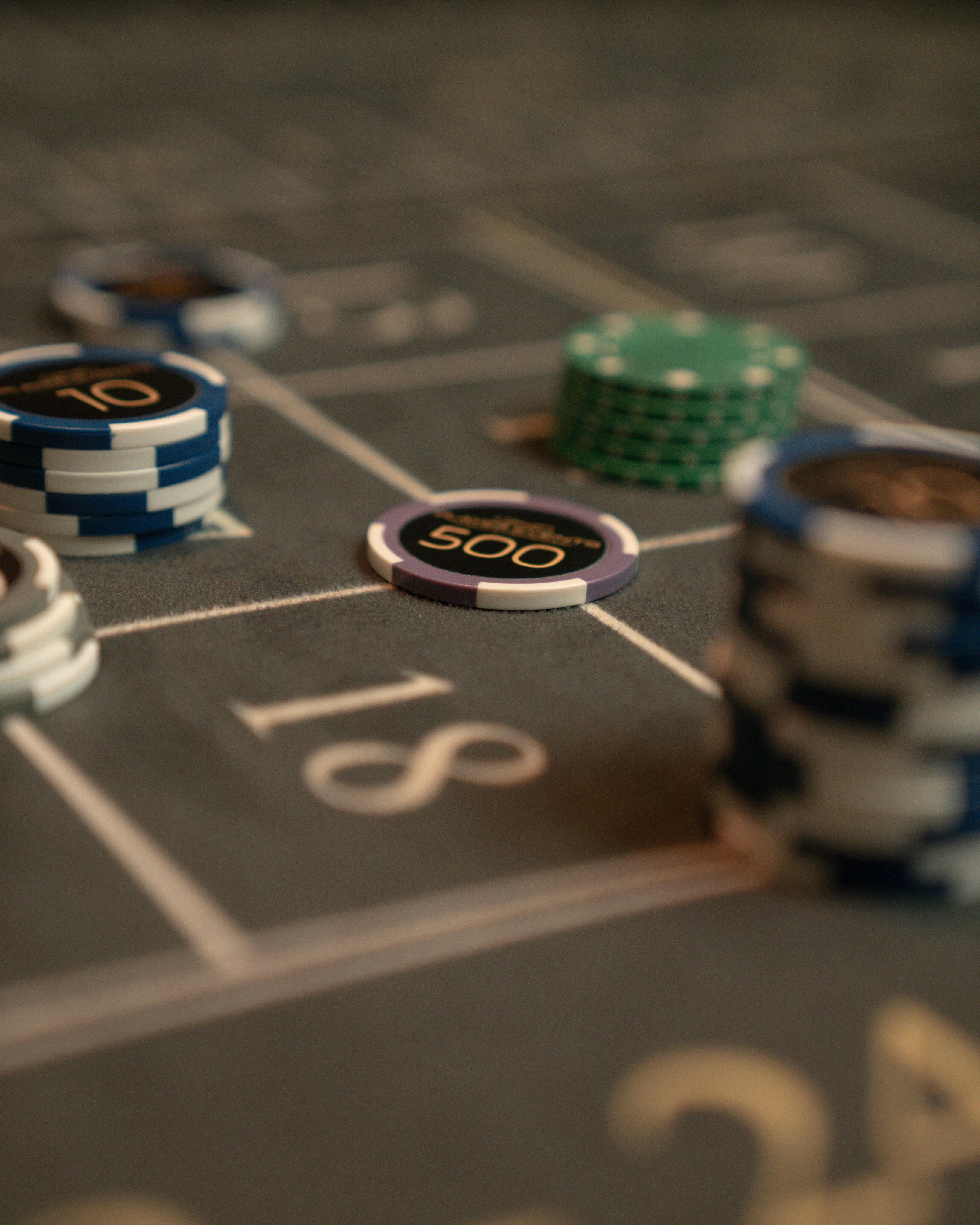Jetons auf Roulette Tisch