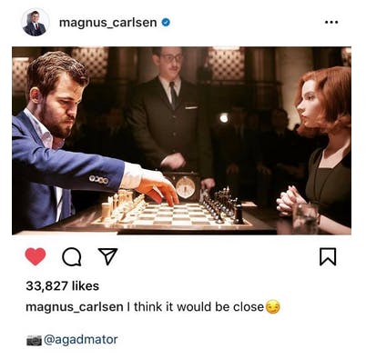 A screenshot of the Magnus Carlsen instagram