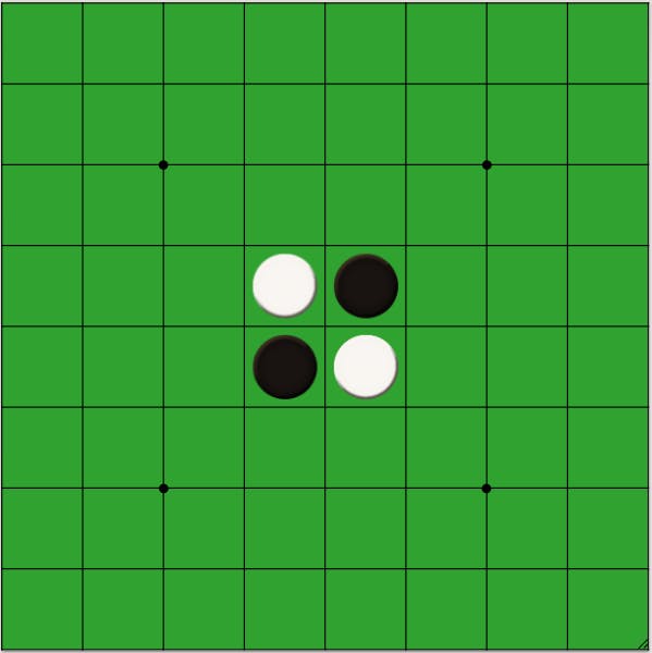 Starting position for Othello