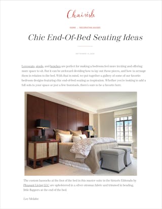 Chairsh Chic End of Bed Seating Ideas